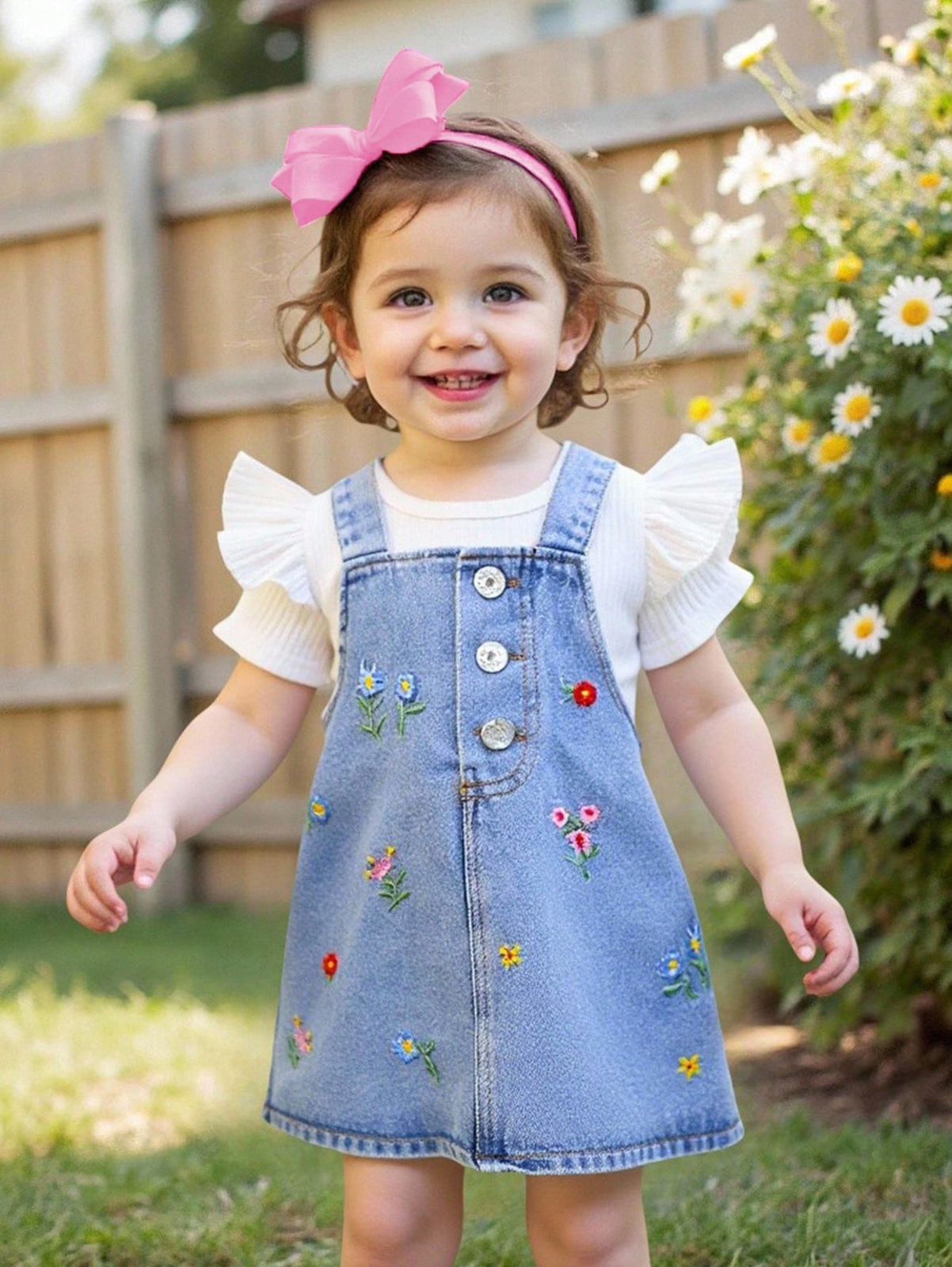 دريس جينز بناتي شي ان ورد تطريز بدون توب