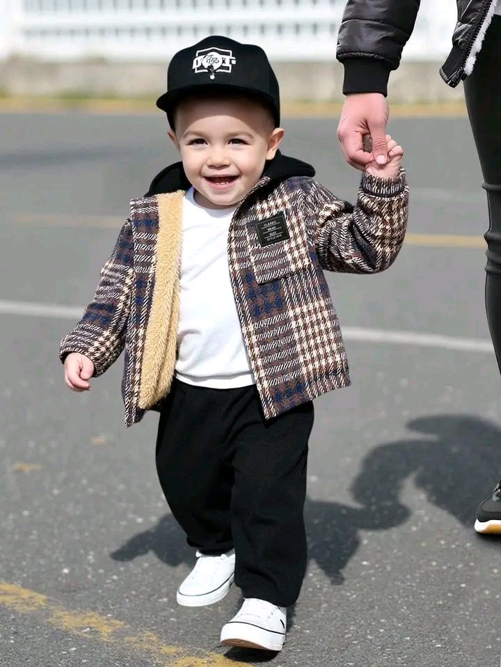 طقم ولادى شي ان قطعتين شميز مبطن كاروه +بنطلون ميلتون